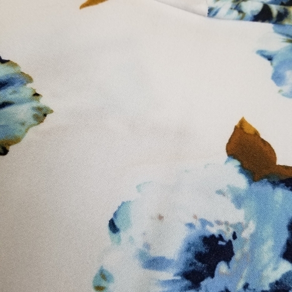 House of Harlow 1960 floral open front‎ cardigan white big blue flowers Large - Picture 11 of 13